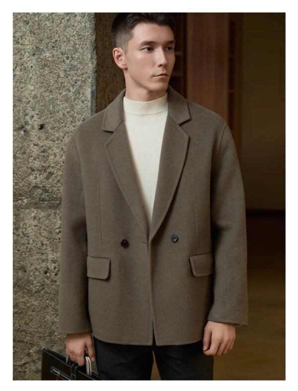 Men's High-end Casual Padded Woolen Coat - Image 4