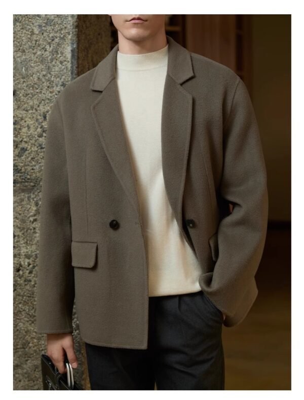 Men's High-end Casual Padded Woolen Coat - Image 9