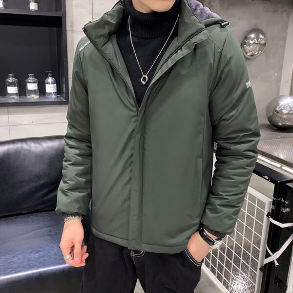 Men's Cotton Clothes Removable Hat Winter Coat Warm - Image 6