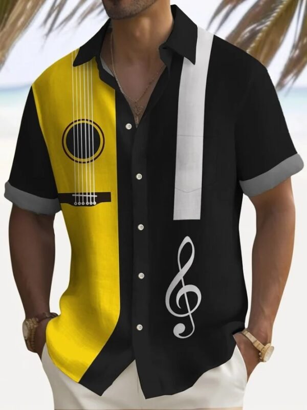 Men's Simplicity Printed Short-sleeved Shirt - Image 4