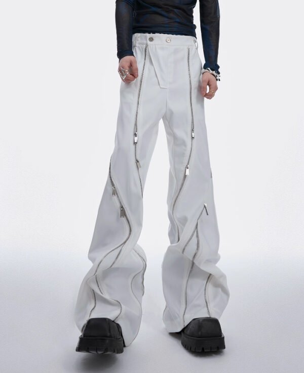 Deconstructing Metal Zipper Design Micro-pull Suit Pants - Image 7