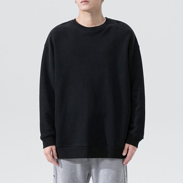 Round Neck Sweater Solid Color Couple Loose Velvet Hoodie - Image 6