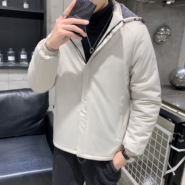 Men's Cotton Clothes Removable Hat Winter Coat Warm - Image 4