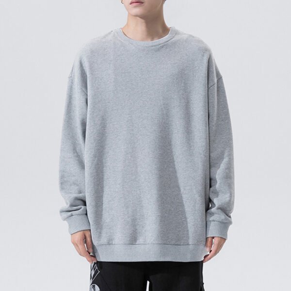 Round Neck Sweater Solid Color Couple Loose Velvet Hoodie - Image 4