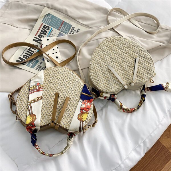 Straw Silk Scarf Spring Simple Shoulder Messenger Phone Bag - Image 5