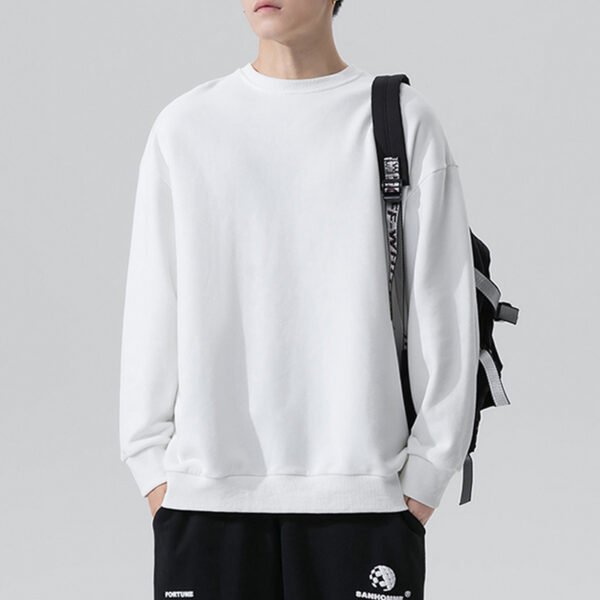 Round Neck Sweater Solid Color Couple Loose Velvet Hoodie - Image 2
