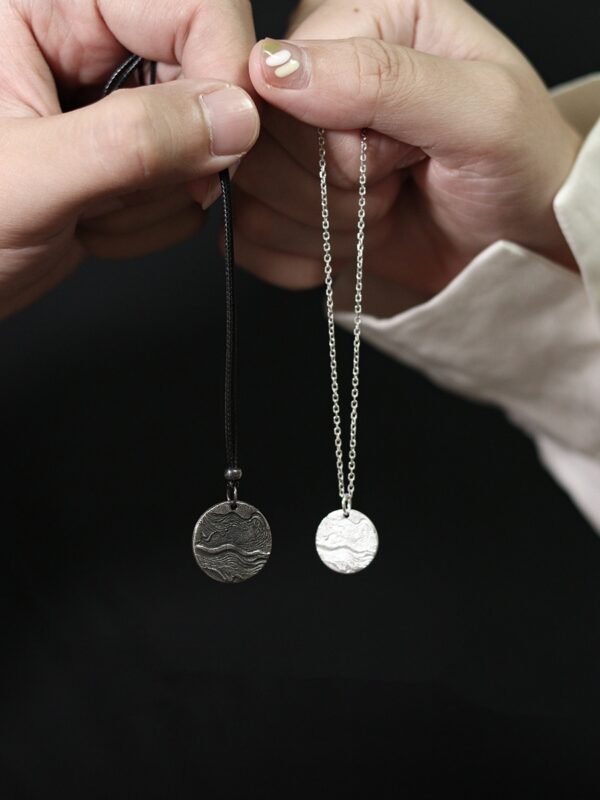 Handmade Sterling Silver Pendant Couple Necklace - Image 4