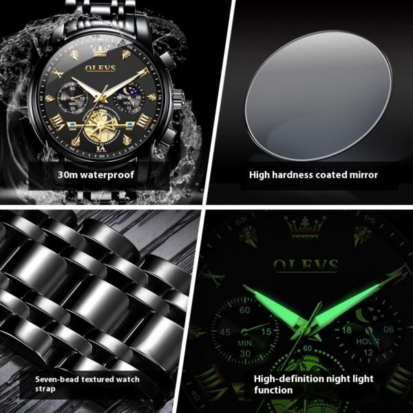 Multifunctional Waterproof Quartz Watch Luminous - Image 2