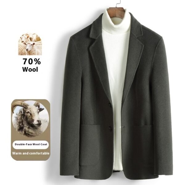 Sheep Wool Double-faced Woolen Goods Suit Short Gentleman Business Men's Jacket - Image 6