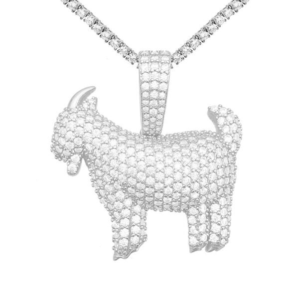 Zodiac Lamb Pendant S925 Silver Inlay Moissanite - Image 8