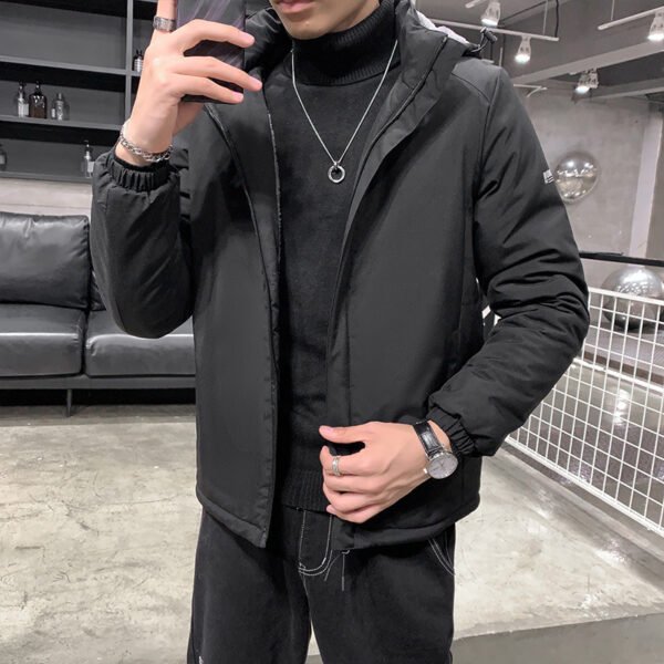 Men's Cotton Clothes Removable Hat Winter Coat Warm - Image 8