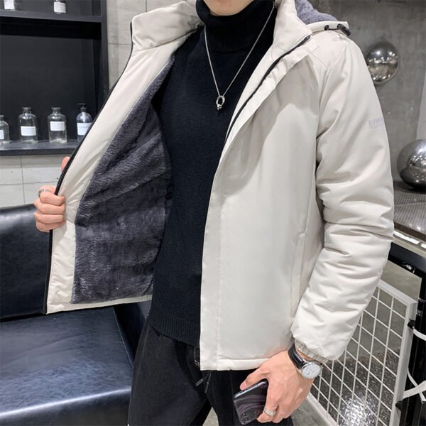 Men's Cotton Clothes Removable Hat Winter Coat Warm - Image 5