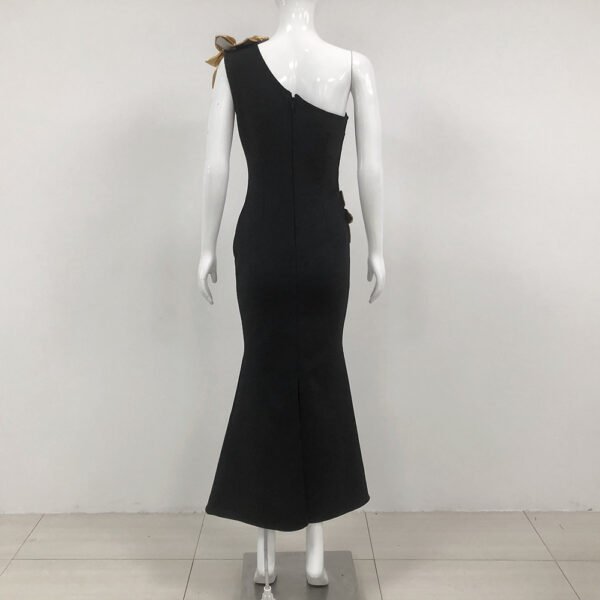 Slim-fit Bandage Golden Flower Maxi Dress - Image 5
