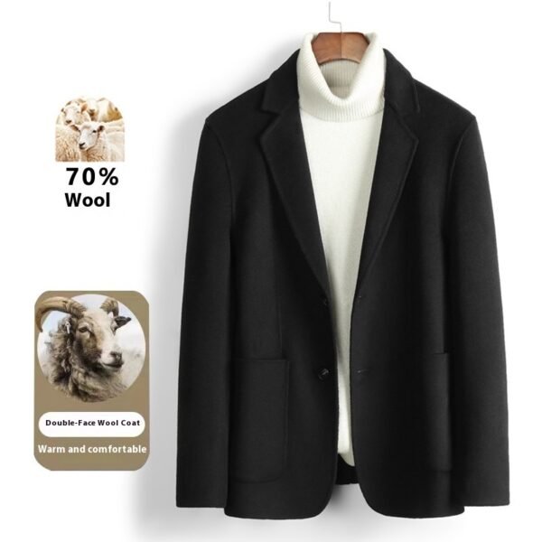 Sheep Wool Double-faced Woolen Goods Suit Short Gentleman Business Men's Jacket - Image 4