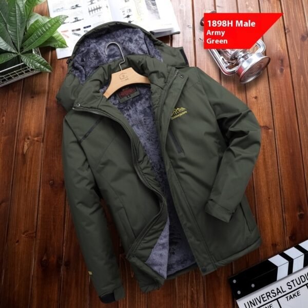 Men's Plus Size Loose Riding Windproof Mountaineering Cotton-padded Jacket - Image 4