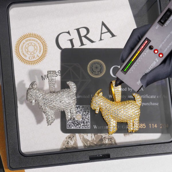 Zodiac Lamb Pendant S925 Silver Inlay Moissanite - Image 9