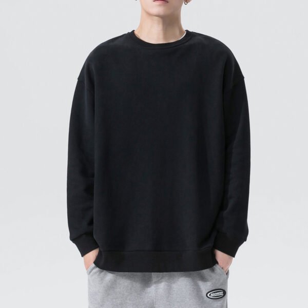 Round Neck Sweater Solid Color Couple Loose Velvet Hoodie - Image 9