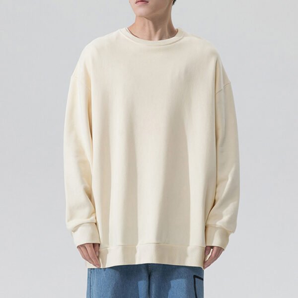 Round Neck Sweater Solid Color Couple Loose Velvet Hoodie - Image 3