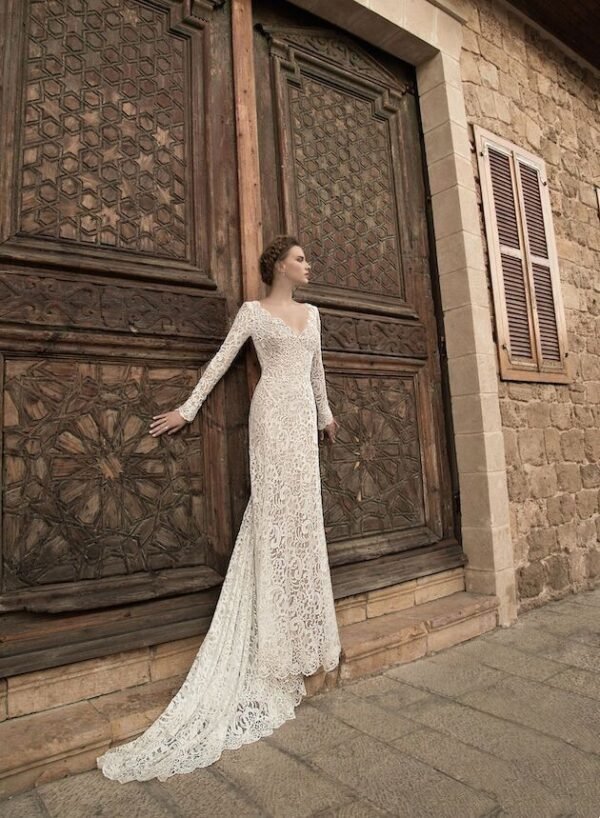 Fantasy V-neck Exposed Back Long Sleeve Mop Dress - Image 3