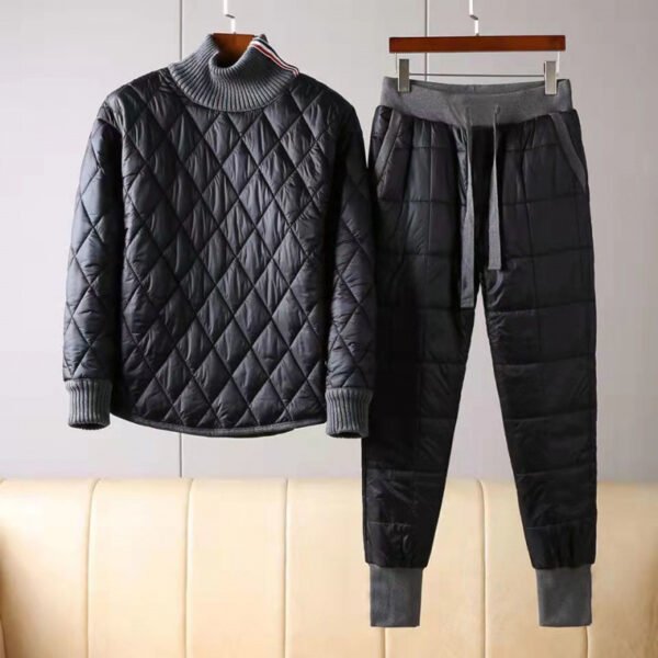 Men's Fashion Thickened Thermal Turtleneck Cotton Suit - Image 7