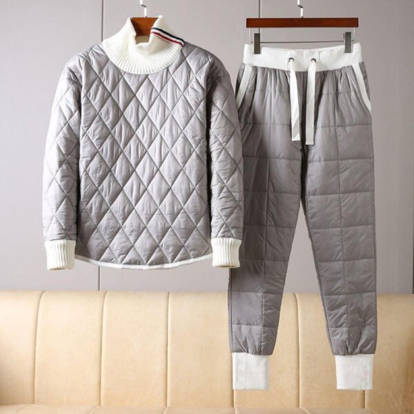 Men's Fashion Thickened Thermal Turtleneck Cotton Suit - Image 8