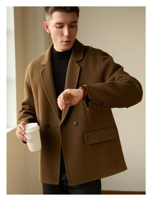 Men's High-end Casual Padded Woolen Coat - Image 3