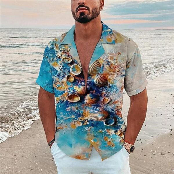 Men's Simplicity Printed Short-sleeved Shirt - Image 6