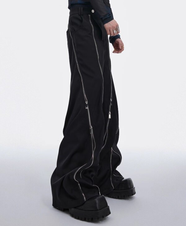 Deconstructing Metal Zipper Design Micro-pull Suit Pants - Image 2