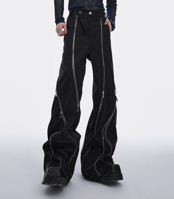 Deconstructing Metal Zipper Design Micro-pull Suit Pants - Image 5
