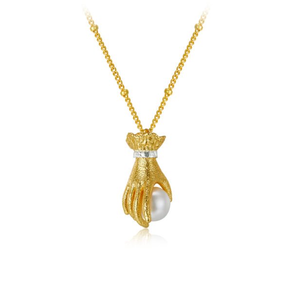 925 Silver Freshwater Pearl Necklace French Style - Image 2