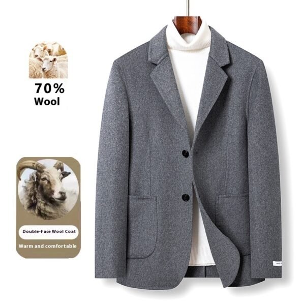 Sheep Wool Double-faced Woolen Goods Suit Short Gentleman Business Men's Jacket - Image 2