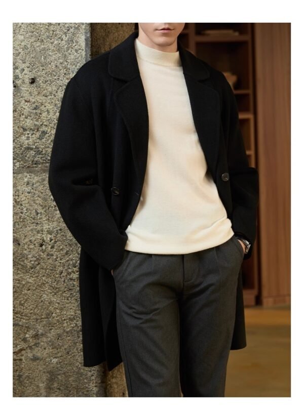 Double-sided Woolen Coat Men's Mid-length Woolen Thick Coat - Image 6