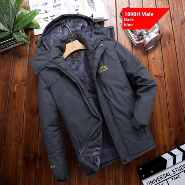 Men's Plus Size Loose Riding Windproof Mountaineering Cotton-padded Jacket - Image 5