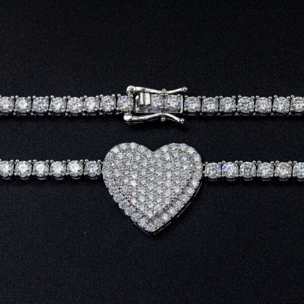 925 Silver Set Moissani Hip-hop Personalized Rose Necklace - Image 4