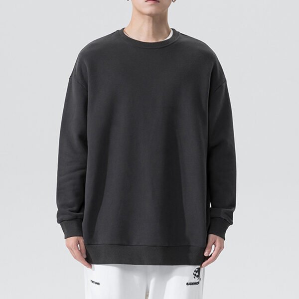 Round Neck Sweater Solid Color Couple Loose Velvet Hoodie - Image 10