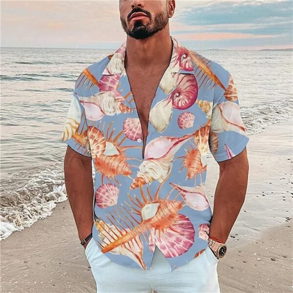 Men's Simplicity Printed Short-sleeved Shirt - Image 10
