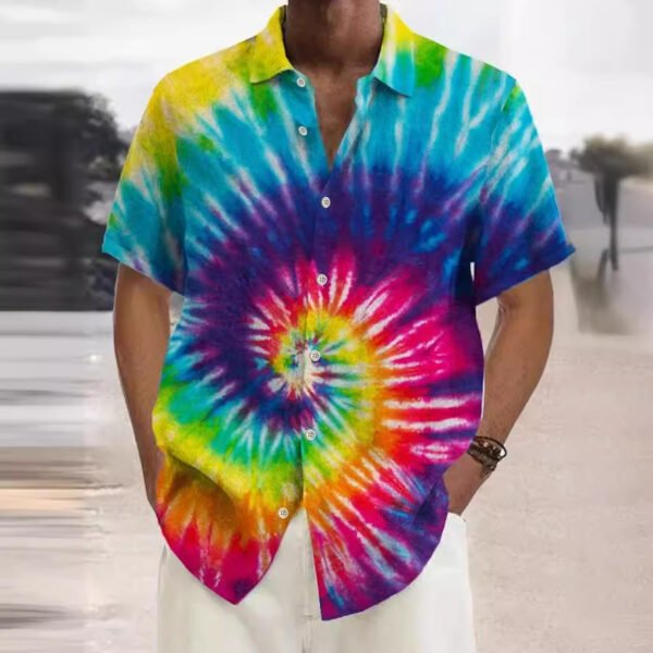 Men's Simplicity Printed Short-sleeved Shirt - Image 8