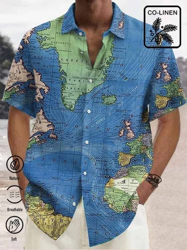Men's Simplicity Printed Short-sleeved Shirt - Image 9