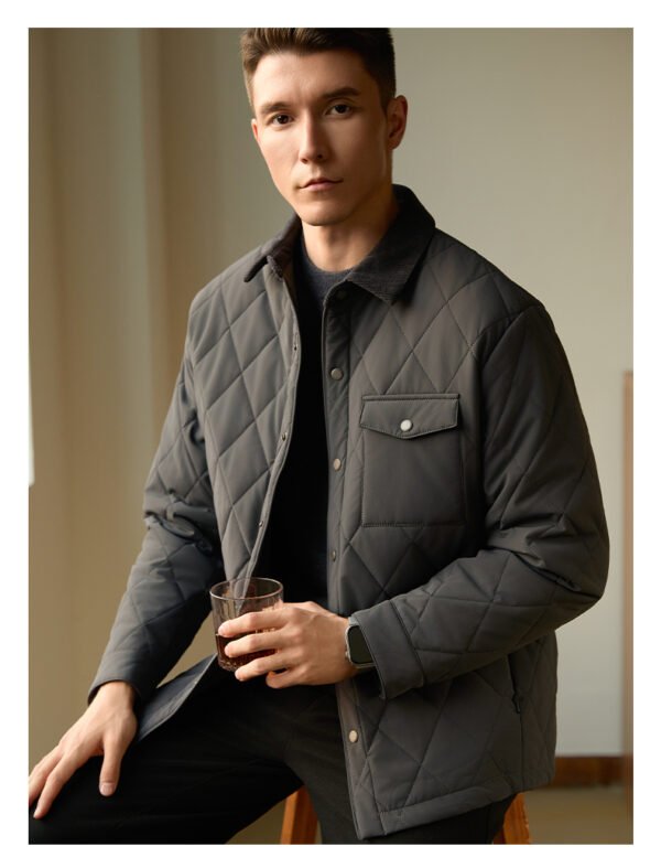 Men's Lapel Cotton-padded Coat Warm Jacket - Image 4