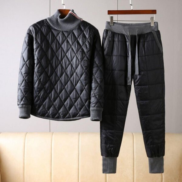 Men's Fashion Thickened Thermal Turtleneck Cotton Suit - Image 2