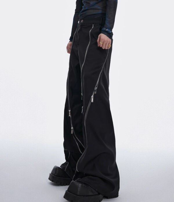 Deconstructing Metal Zipper Design Micro-pull Suit Pants - Image 6
