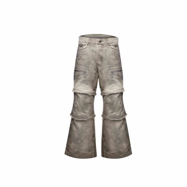 Retro Design Waste Soil Distressed Dirty Dyed Work Clothes - Image 3