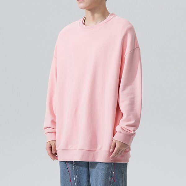 Round Neck Sweater Solid Color Couple Loose Velvet Hoodie - Image 7
